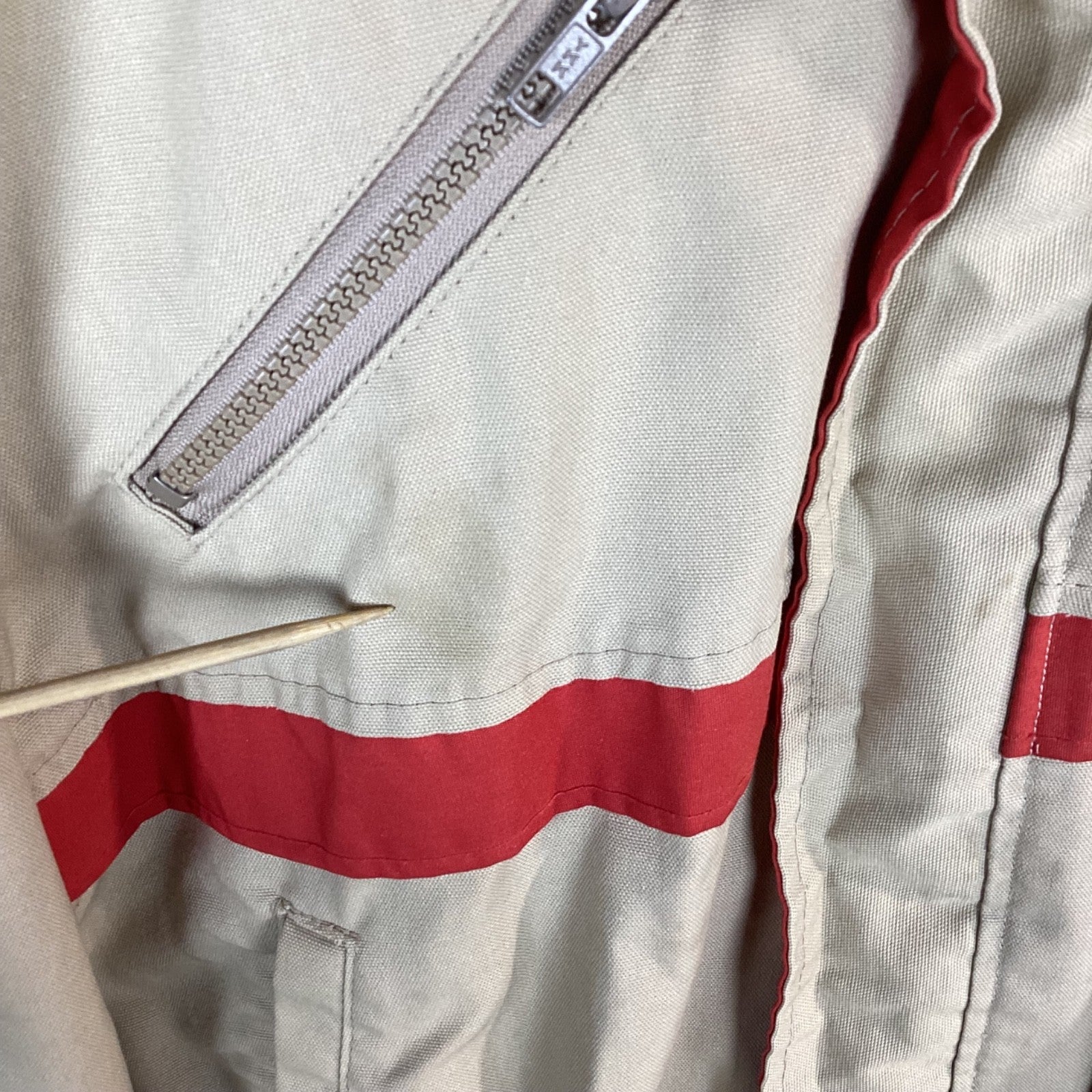 Vintage Miller HighLife Racing Bomber Jacket Size XL Beige Full Zip Windbreaker