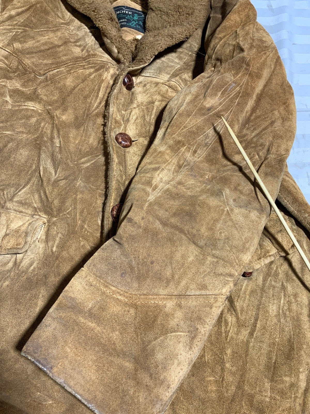 Vintage Schott Rancher Western Suede Leather Jacket Small Made In Usa 1980s