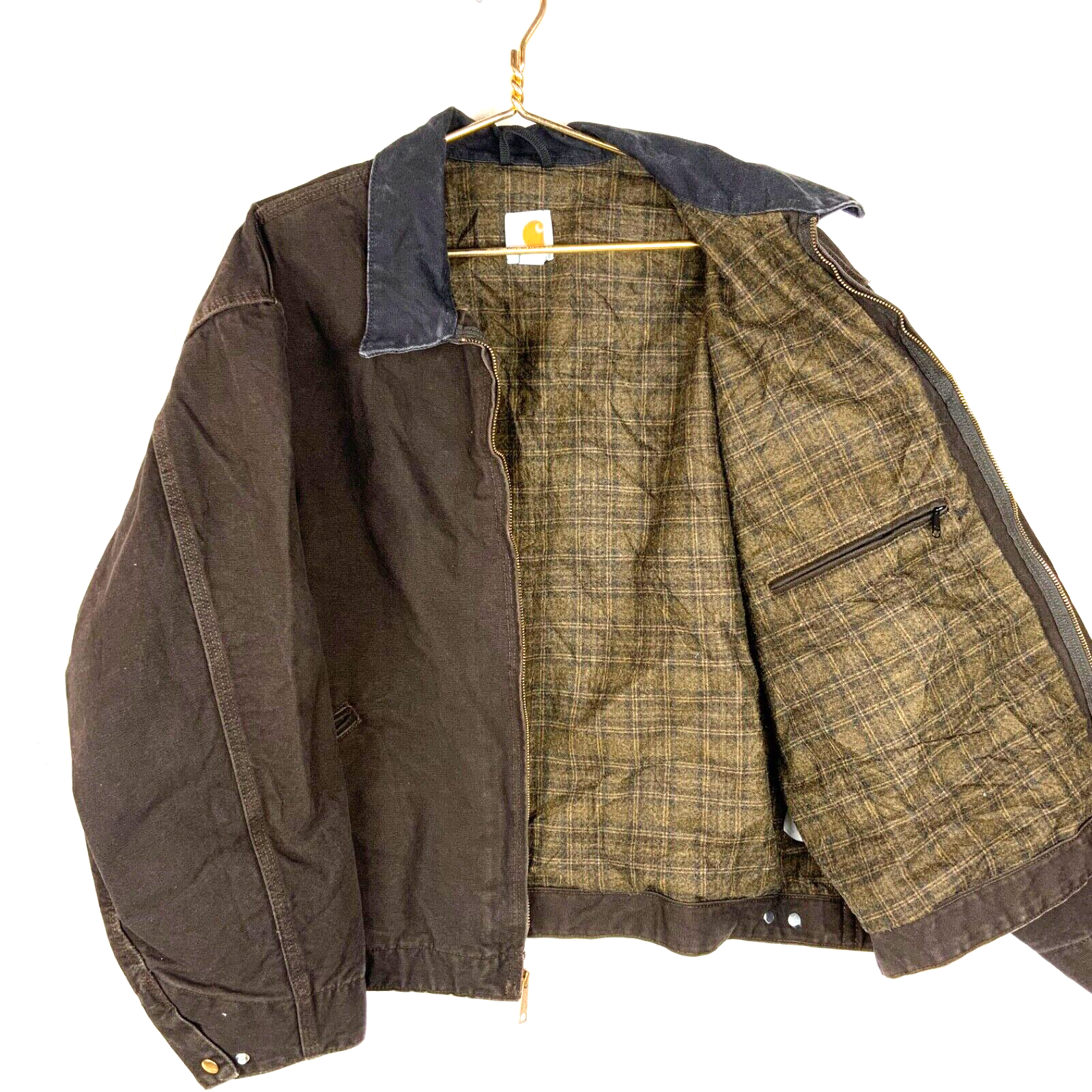 Carhartt Detroit Jacket 3XL Brown Full Zip Blanket Lined Workwear