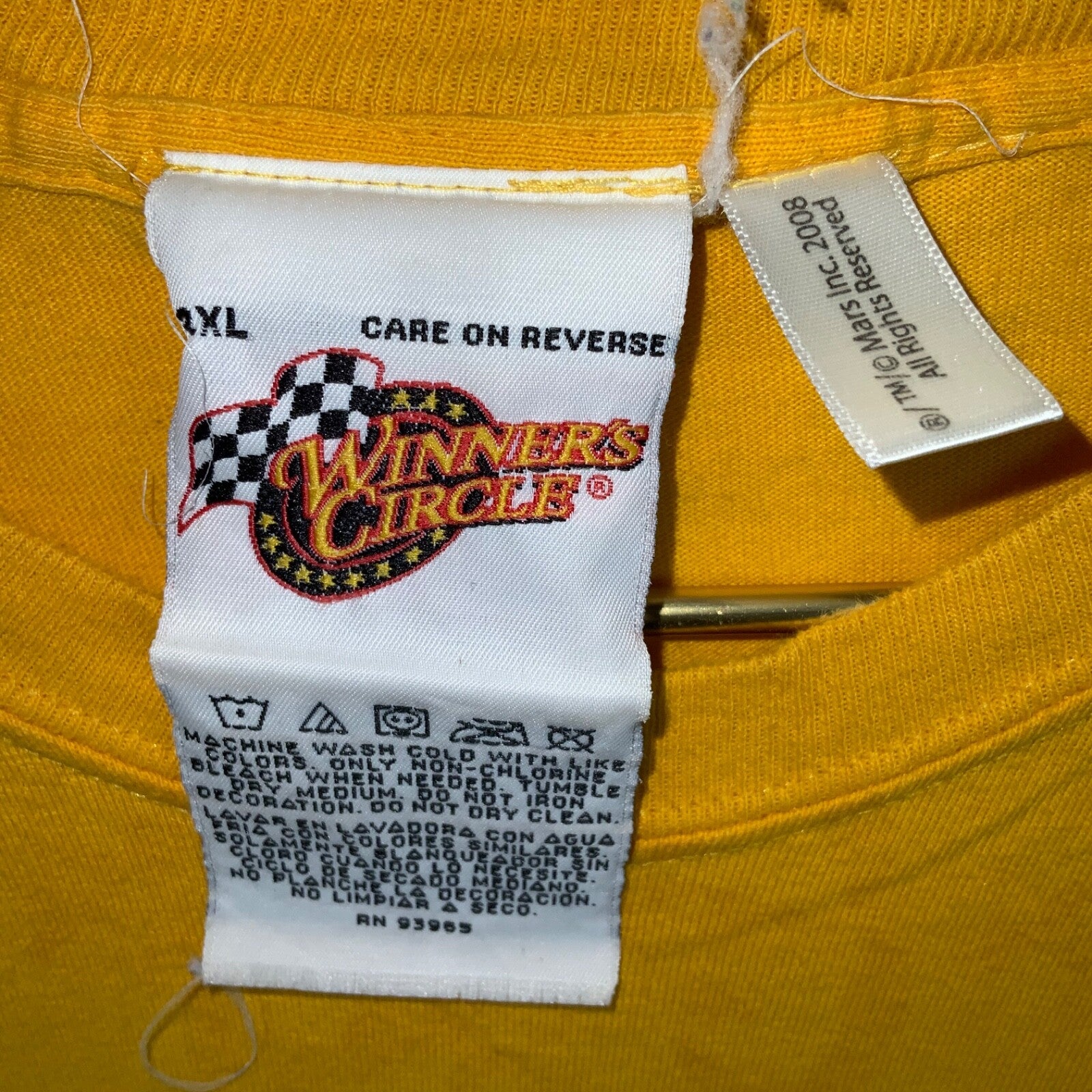 Y2K Nascar T-shirt 2XL Yellow Long Sleeve Joe Gibbs Racing M&m Kyle Busch