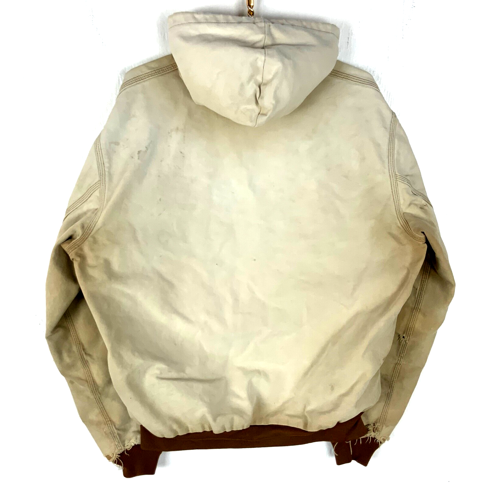 Vintage Carhartt Duck Jacket XL Brown Full Zip Workwear Distressed