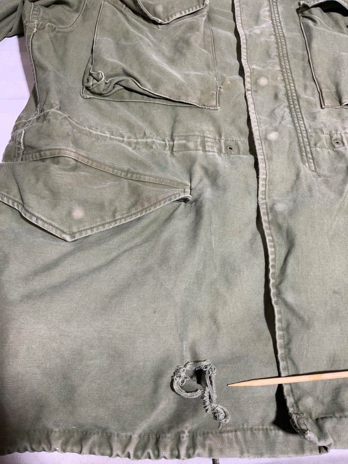 Vintage Us Army Og-107 Jacket Medium Green Full Zip Vietnam Era 60s 70s