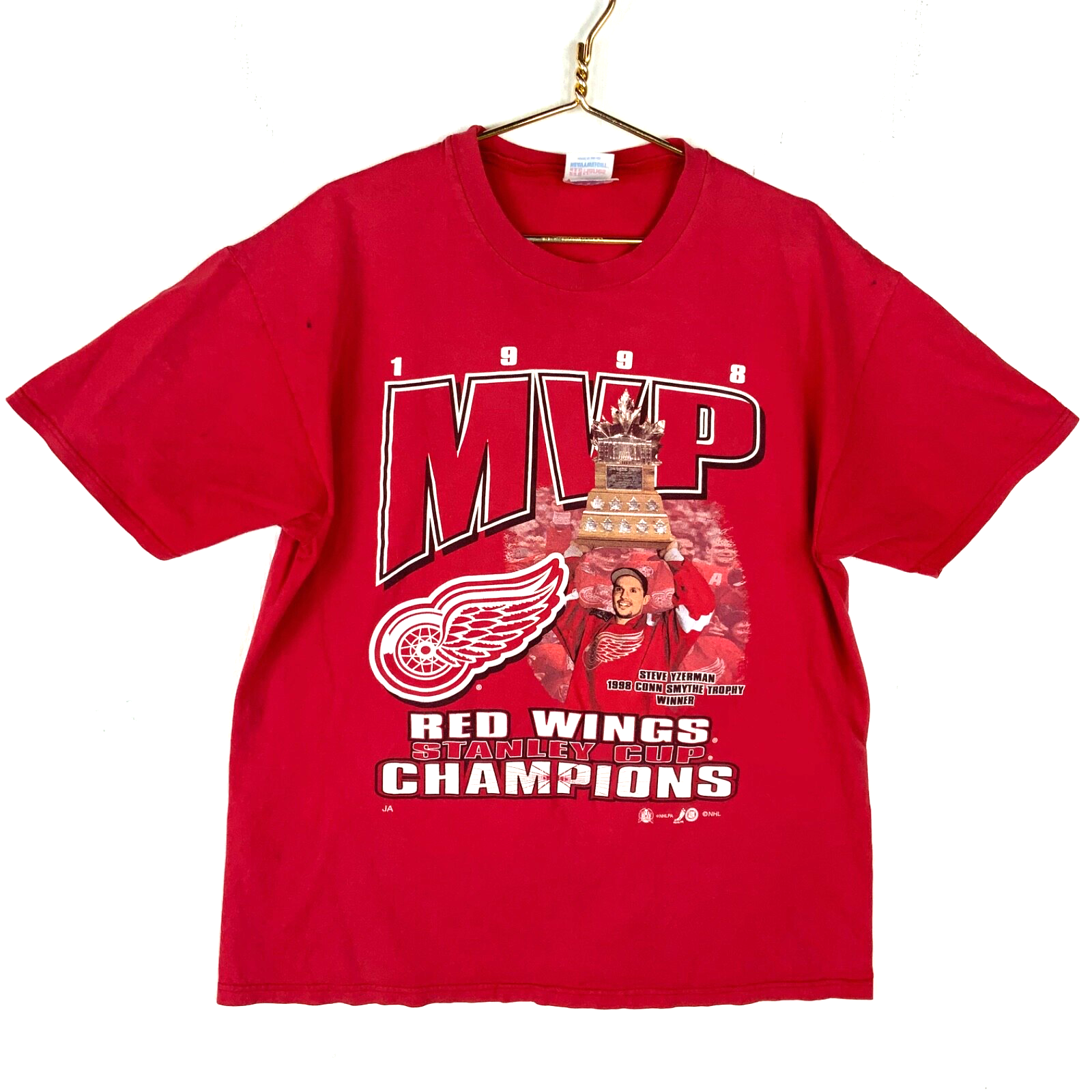 Vintage Detroit Red Wings Stanley Champs T-shirt XL Nhl 1998 Mvp Steve Yzerman