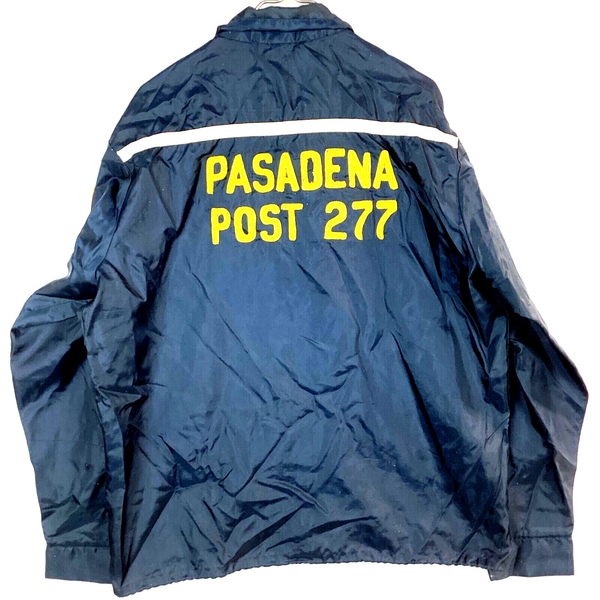 Vintage 1970s American Legion Harrington Jacket Size XL Blue Chain Stitch 70s