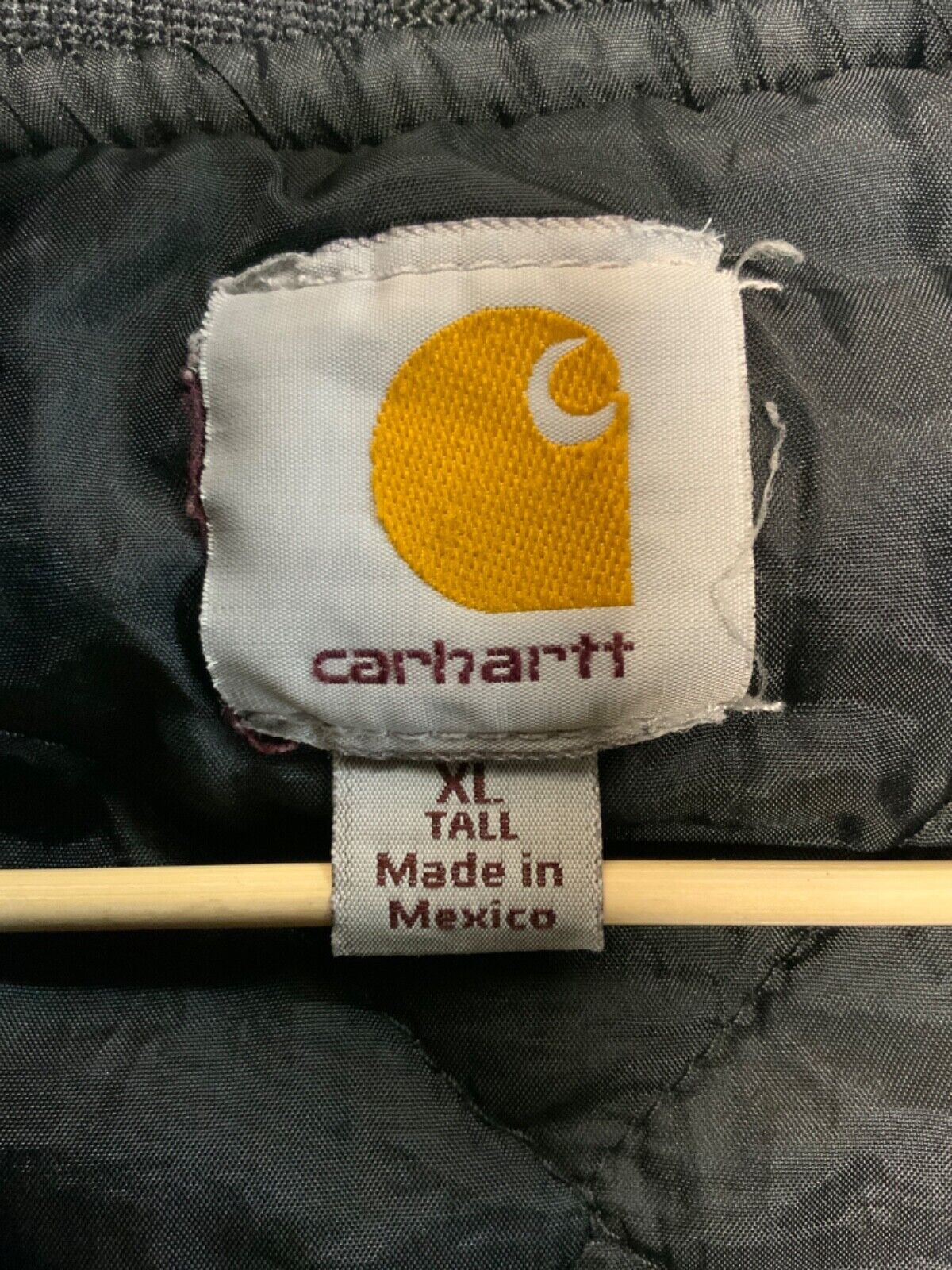 Carhartt Duck Vest Jacket XL Tall Brown Full Zip Quilt Lined Workwear