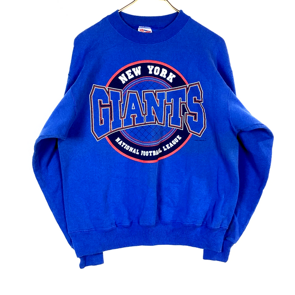 Vintage New York Giants Sweatshirt Size Large Blue Made In Usa Nfl 90s