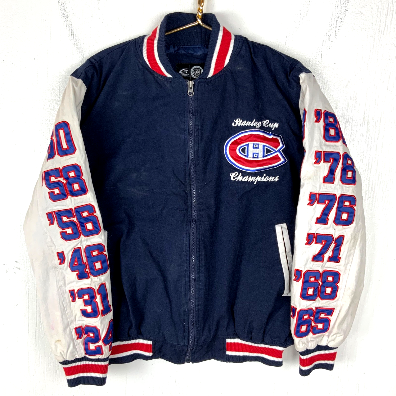 Montreal Canadiens Stanley Cup Jacket Medium Full Zip Blue Nhl G-iii