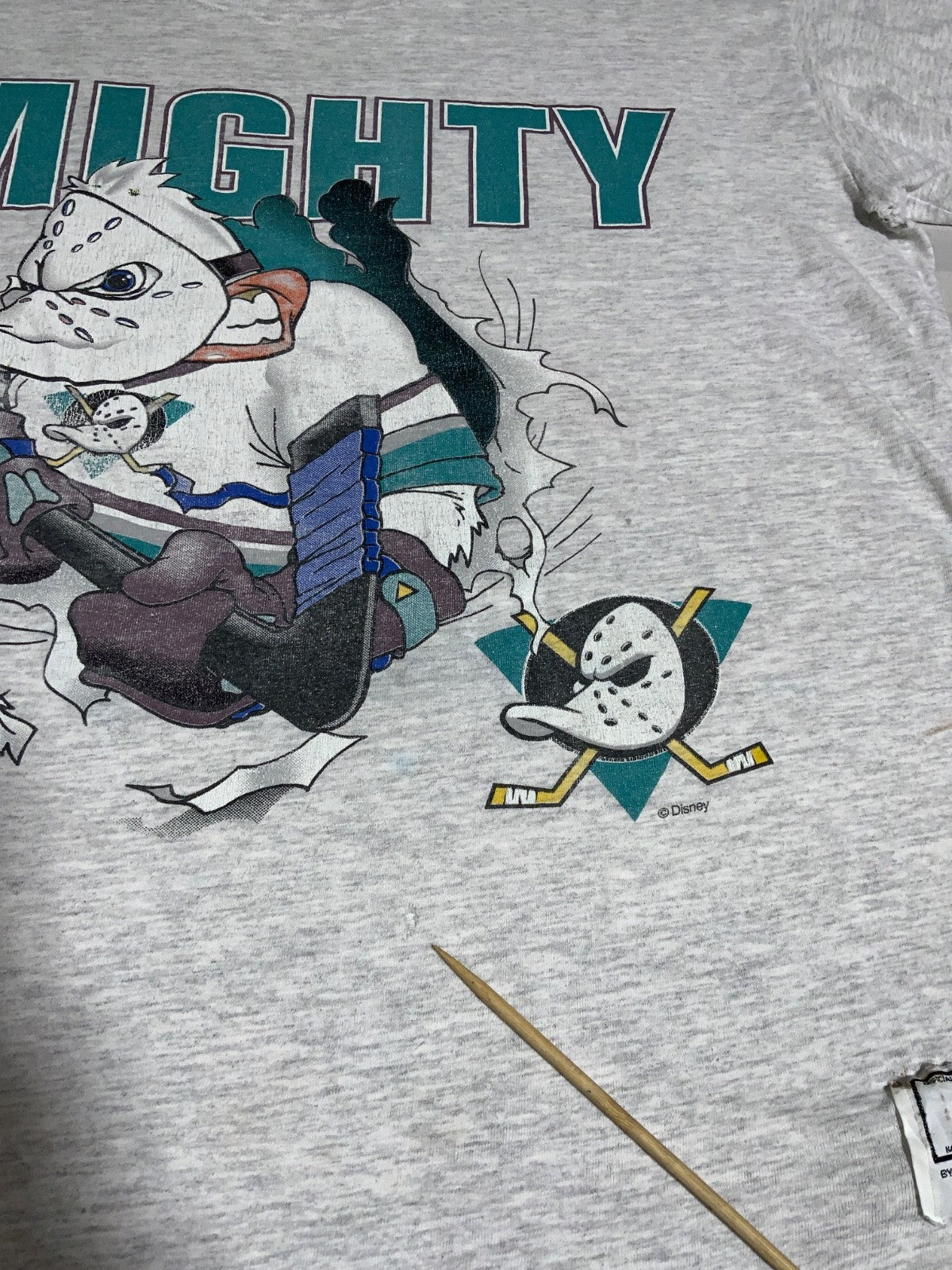 Vintage Anaheim Mighty Ducks Nutmeg T-Shirt Large Made Usa Nhl Breakthrough 90s