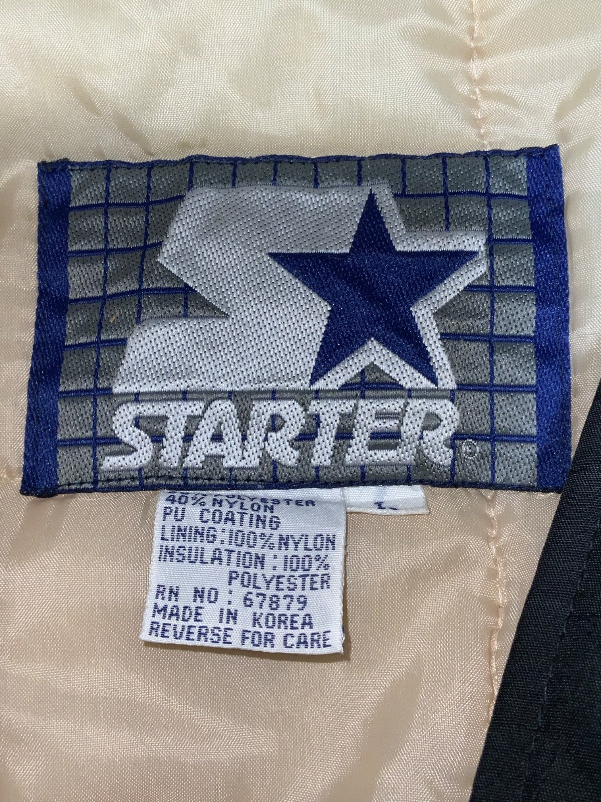 Vintage Oakland Raiders Starter Jacket Large Black Hooded Full Zip Puffer Nfl