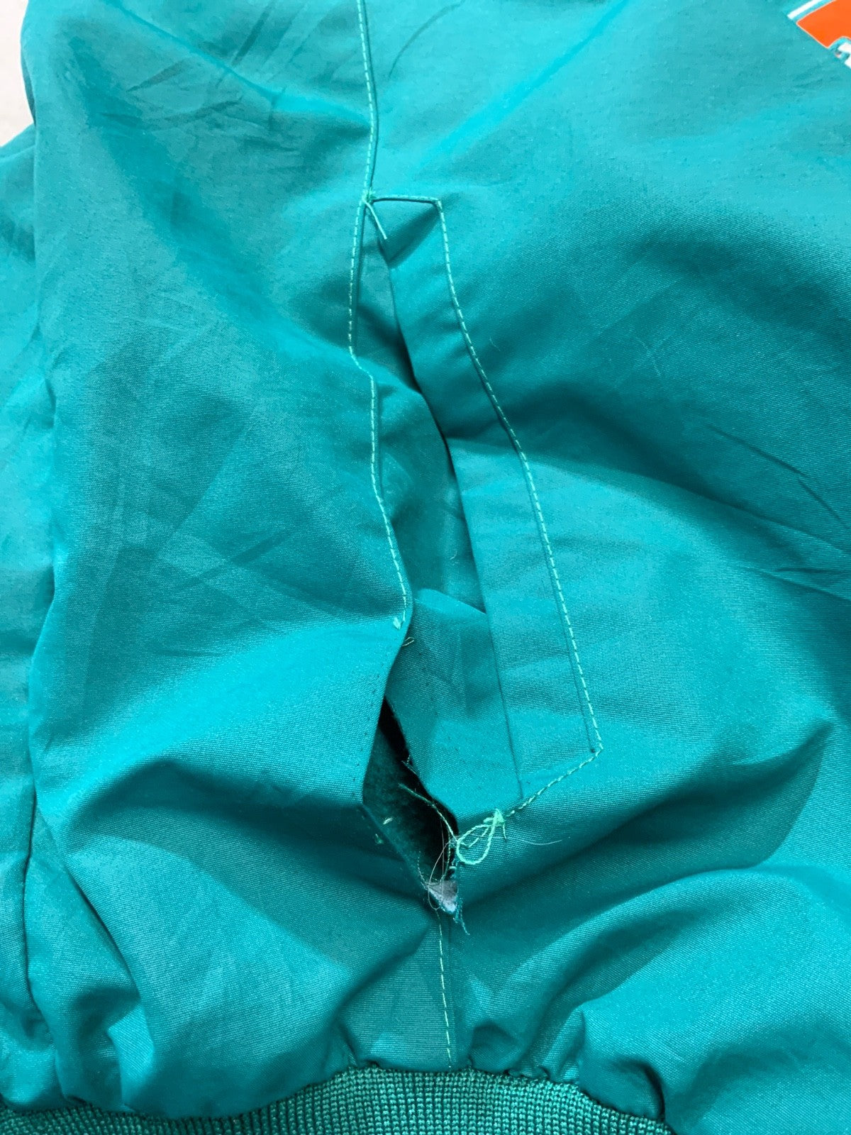 Vintage Miami Dolphins Stadium Track Jacket Large Full Zip Fleece Lined Nfl