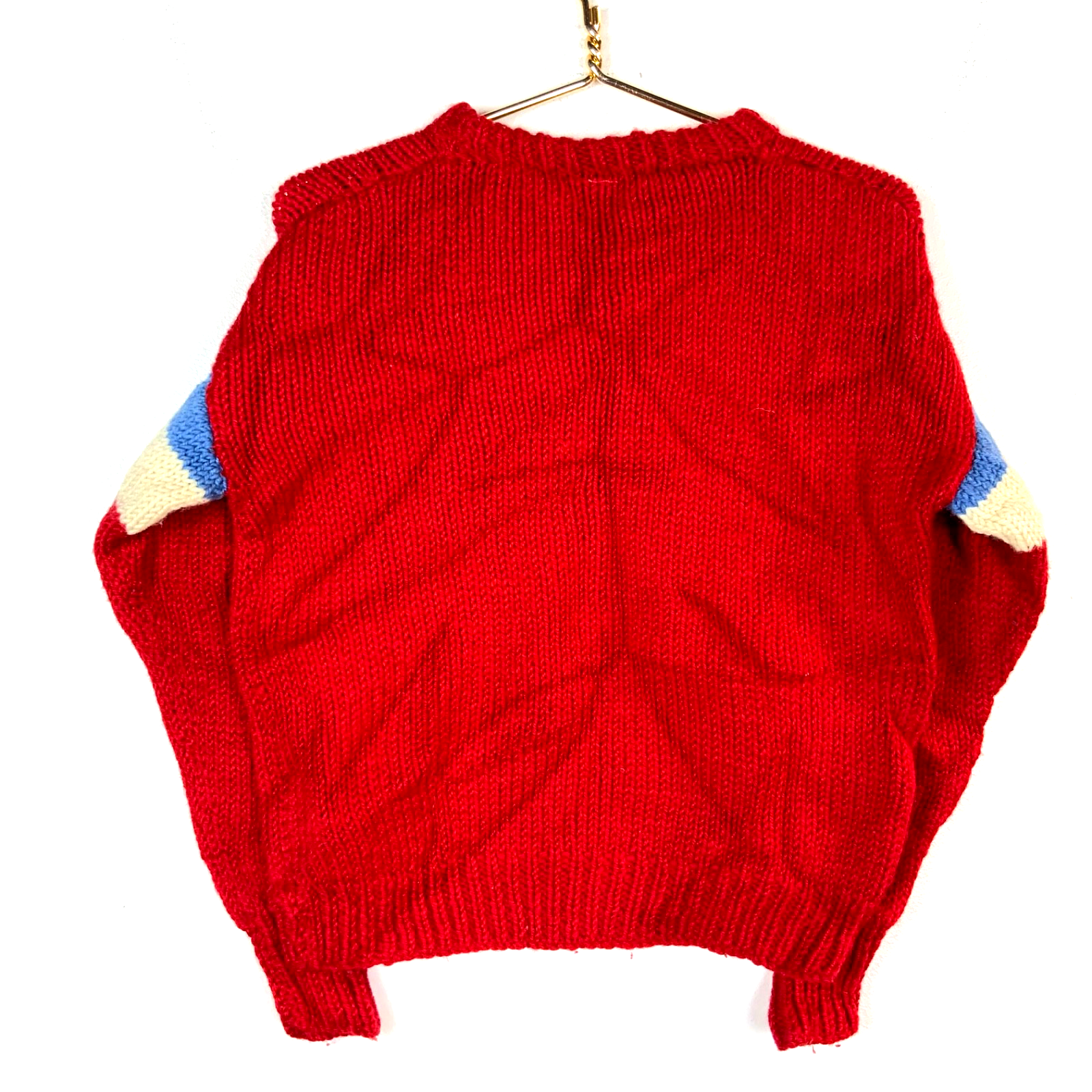 Vintage 1990s Grandma Wool Knit Sweater Women’s XS Red Crewneck