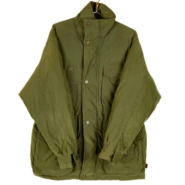 Vintage Woolrich Earth Puffer Down Jacket Size Large Green Full Zip