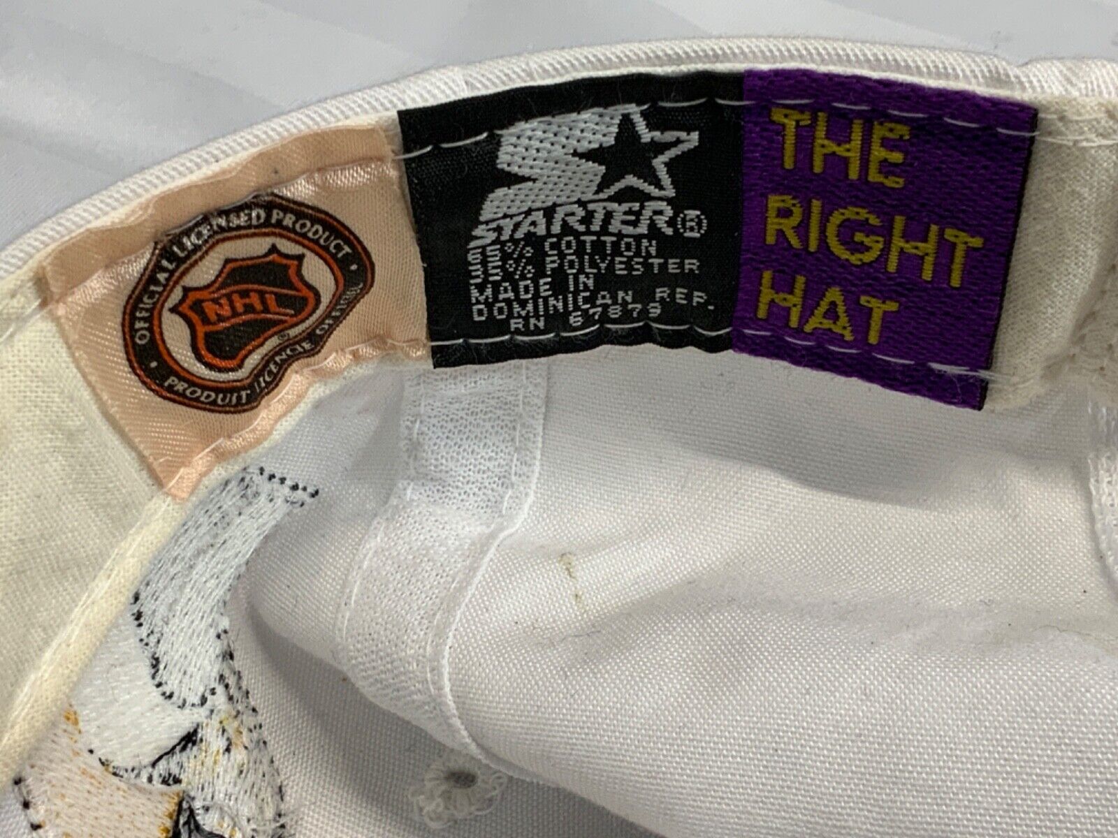 Vintage Pittsburgh Penguins Starter Arch Hat Cap Adjustable White Nhl Hockey