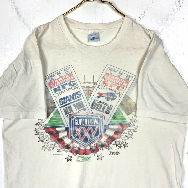 Vintage Giants Vs Bills Salem T-shirt XL Single Stitch 1990 Nfl Super Bowl XXV