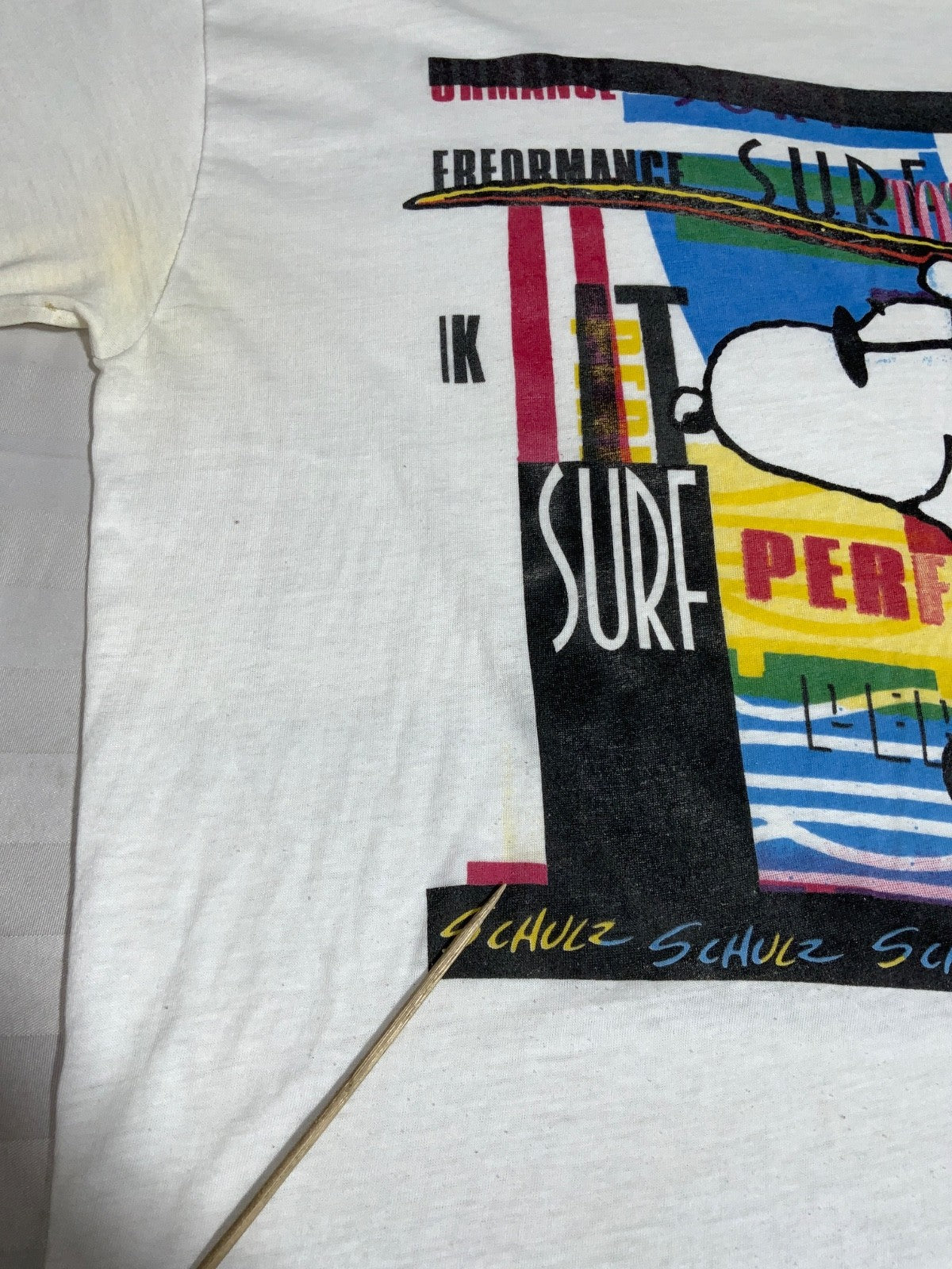 Vintage Snoopy Peanuts T-Shirt XL Made Usa Single Stitch Cartoon Total Surf 90s