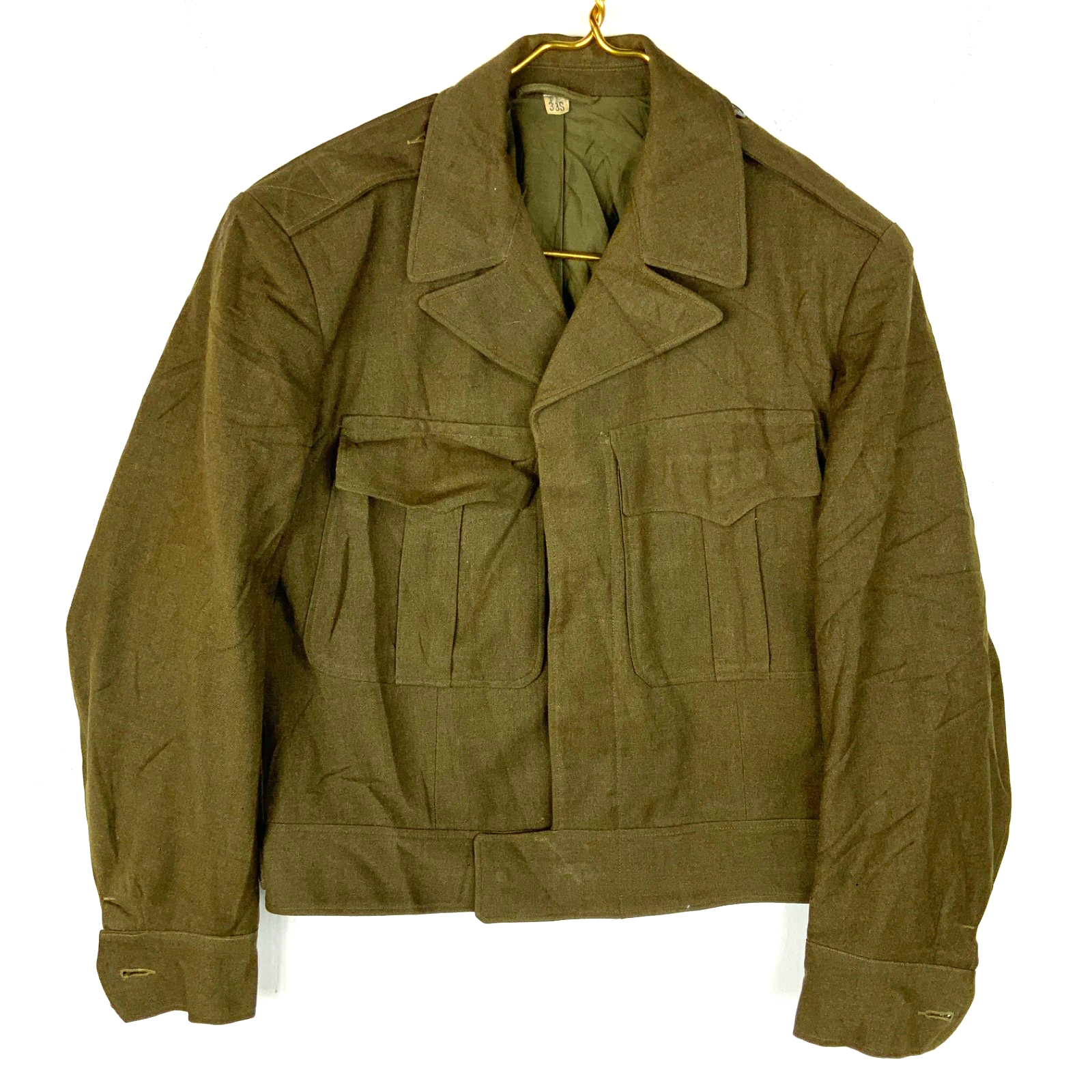 Vintage Us Army Wool Jacket Size 38s Brown Button Up Vietnam Era Ww2 1948