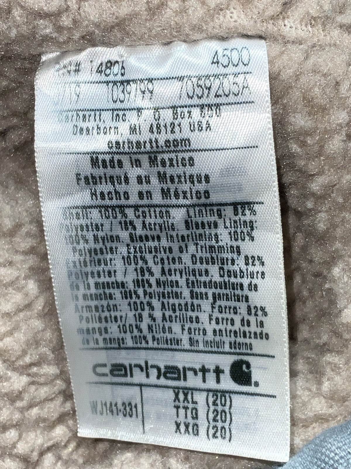 Carhartt Sierra Jacket Women’s 2XL Blue Hooded Full Zip Sherpa Lined Work Wear