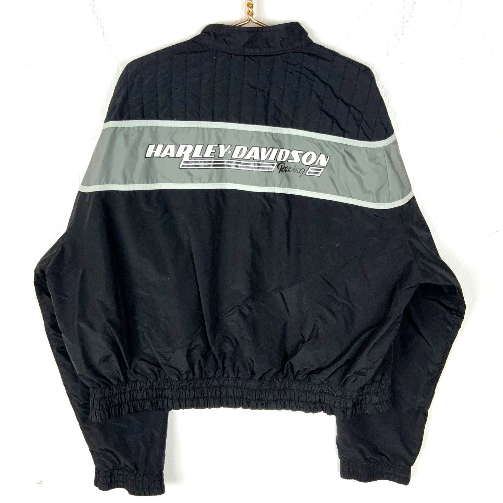 Vintage Harley Davidson Windbreaker Jacket 2XL Black Full Zip 90s