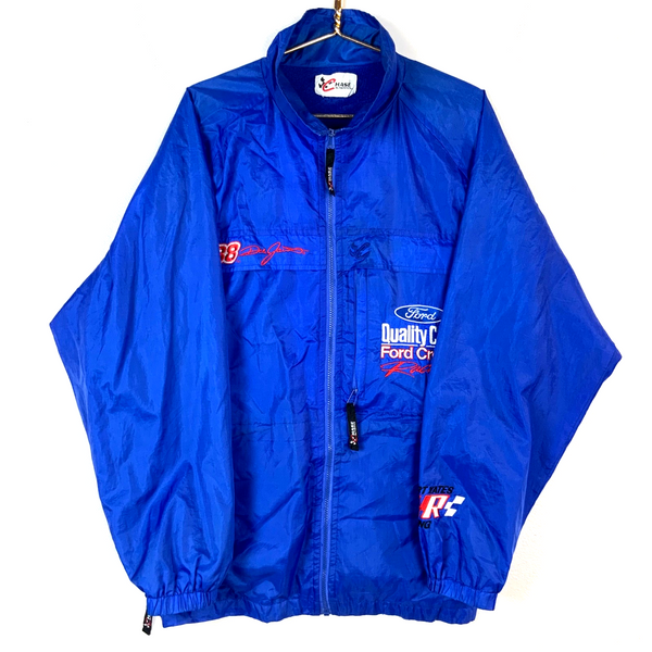 Vintage Dale Jarrett Chase Jacket Large Windbreaker Blue Nascar Full Zip