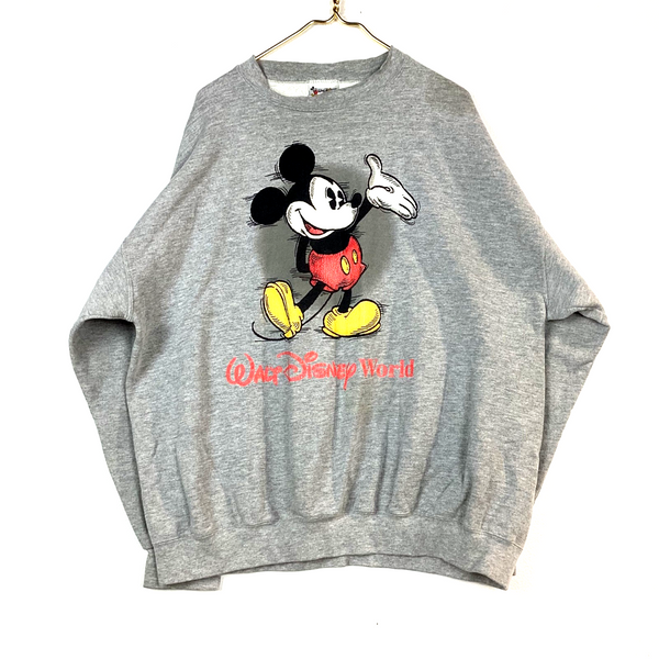 Vintage Mickey Mouse Walt Disney World Sweatshirt Crewneck Size XL Gray