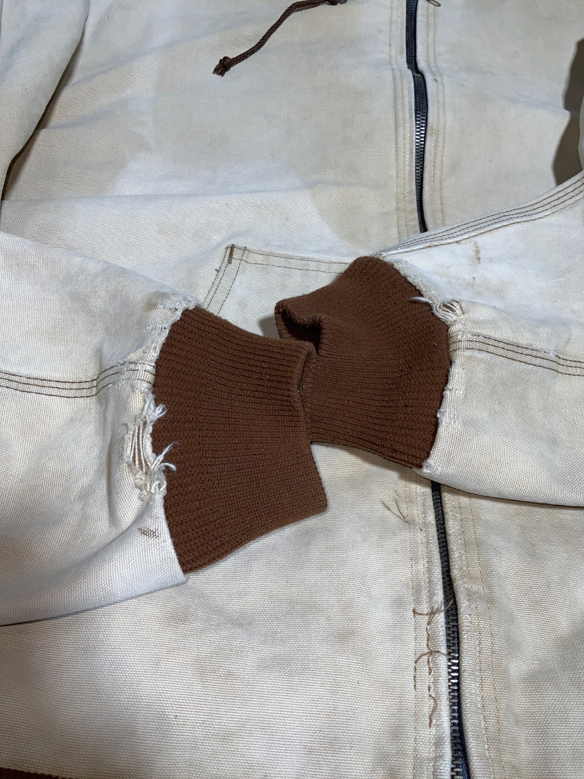 Vintage Carhartt Jacket XL Brown Hooded Full Zip Active Lined Work Wear 90s