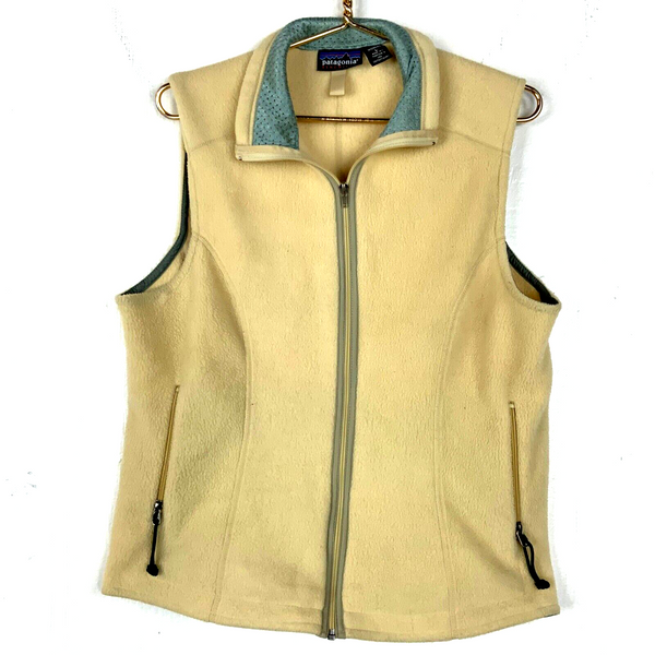 Vintage Patagonia Synchilla Fleece Sweater Vest Womens Large Yellow Usa 1999