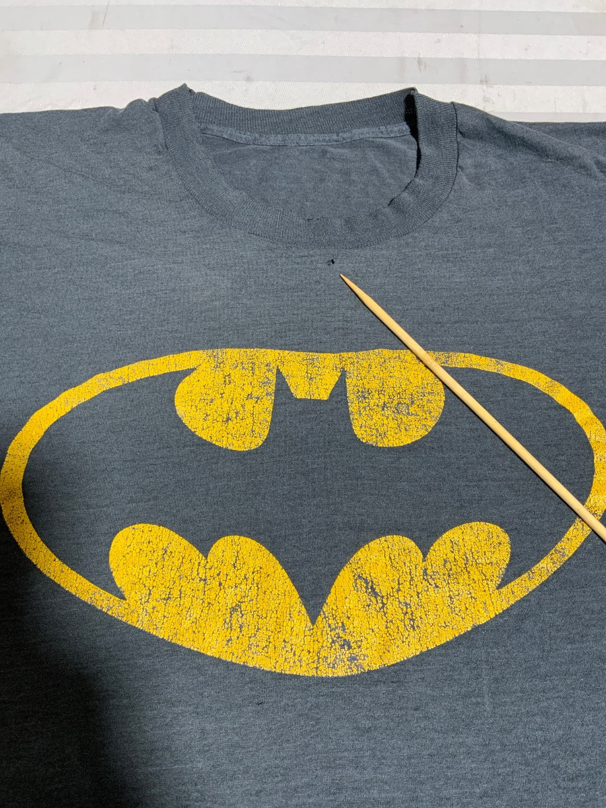 Vintage Batman T-Shirt Large Black Single Stitch Movie Cartoon Dc Comics 80s