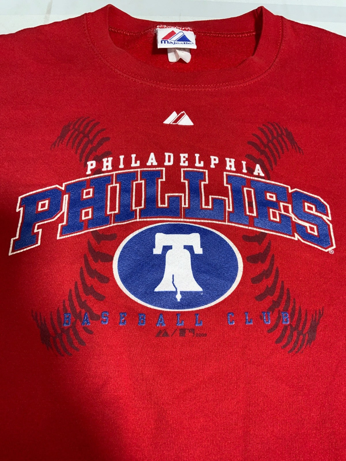 Vintage Philadelphia Phillies Majestic Sweatshirt Large Red Mlb Baseball Y2K