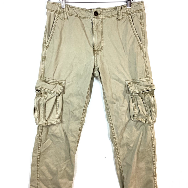 Y2K Aèropostale Cargo Khaki Pants Size 33/34 Brown Straight Utility