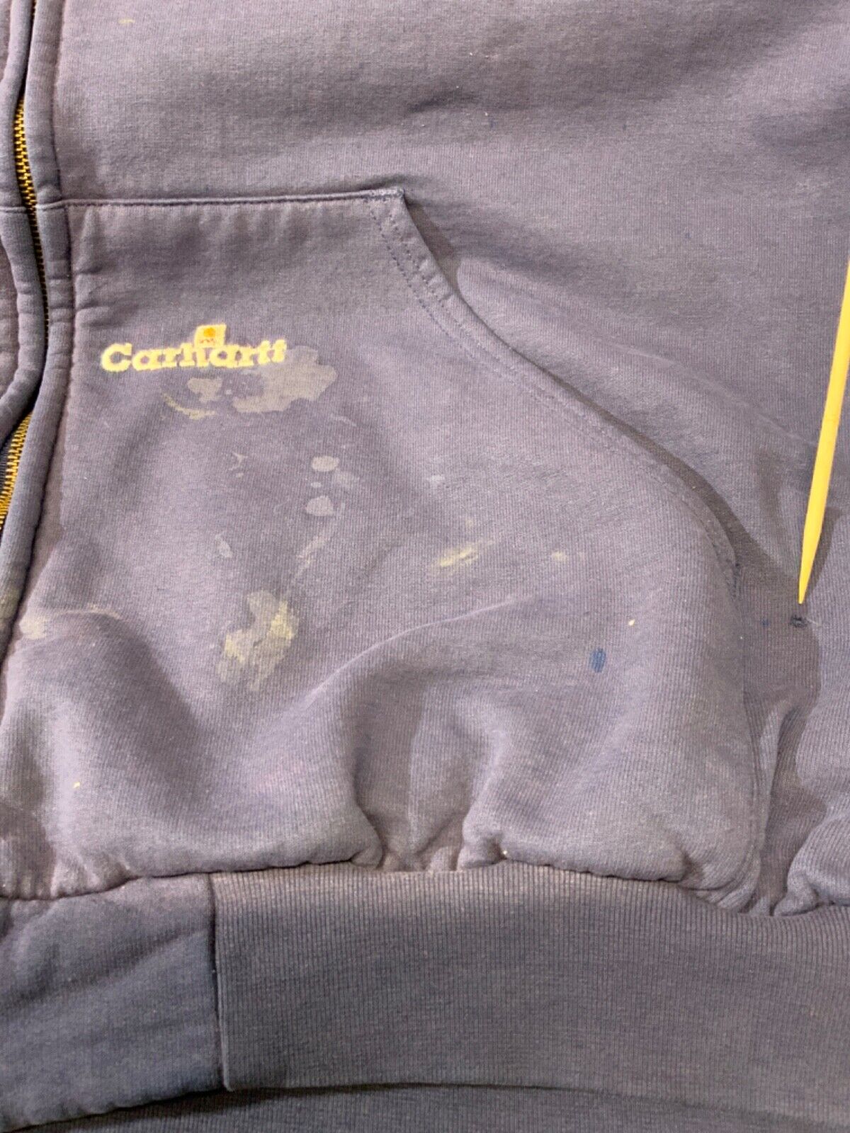 Vintage Carhartt Active Lined Sweatshirt Hoodie Jacket 3XL Tall Blue Workwear