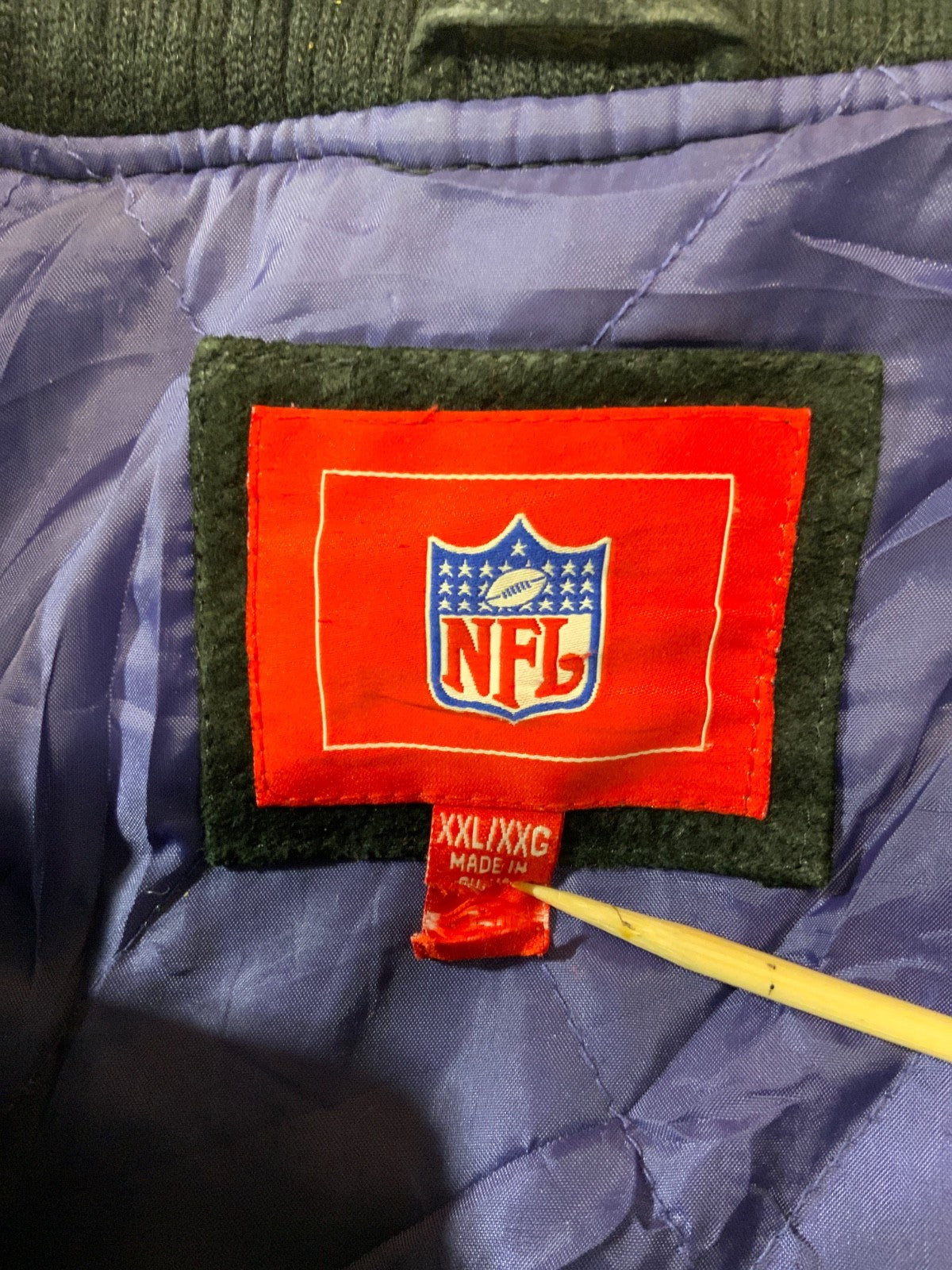 Minnesota Vikings Suede Leather Varsity Bomber Jacket 2XL Full Zip Nfl Football