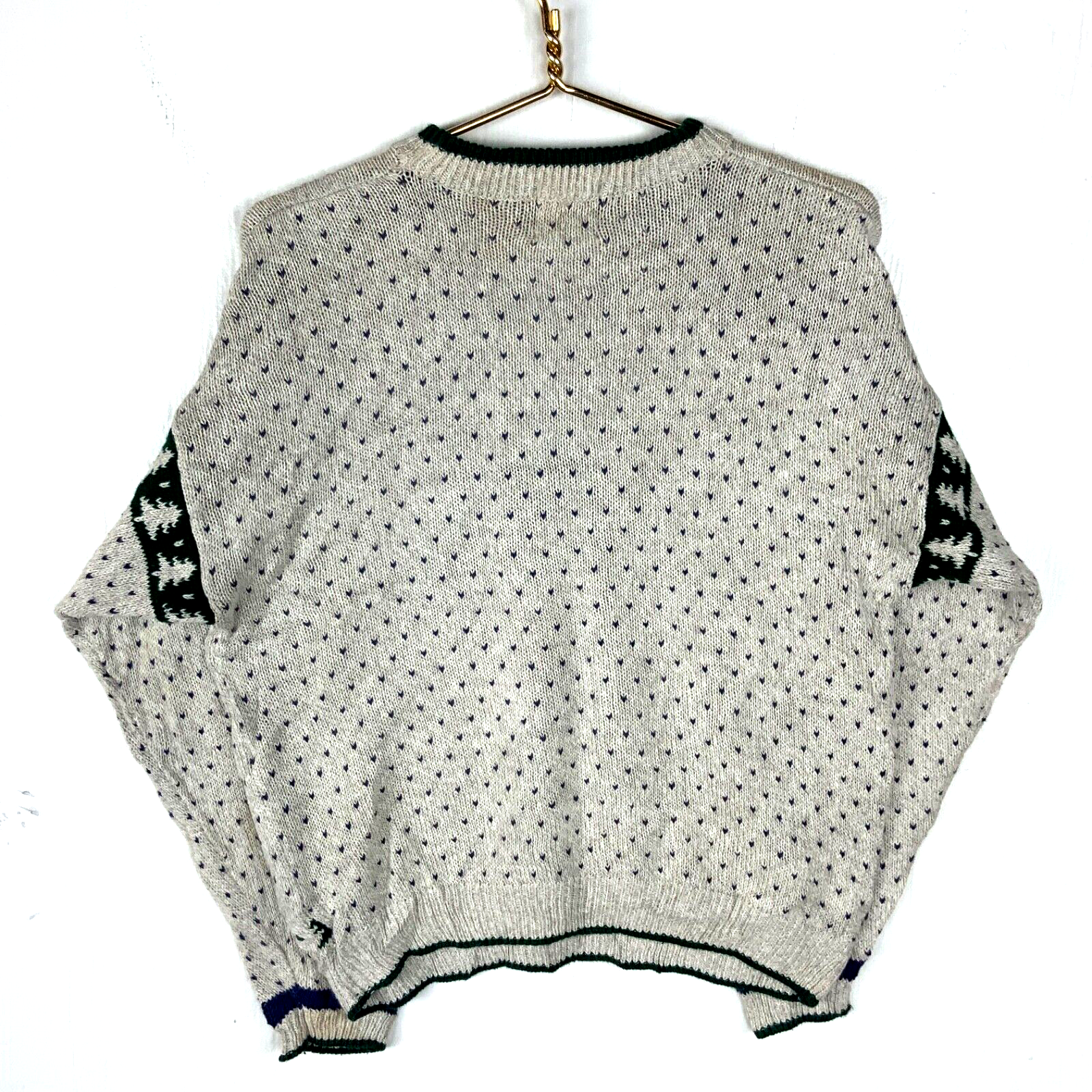 Vintage Woolrich Knit Sweater Women’s Medium Gray Crewneck Pattern 90s
