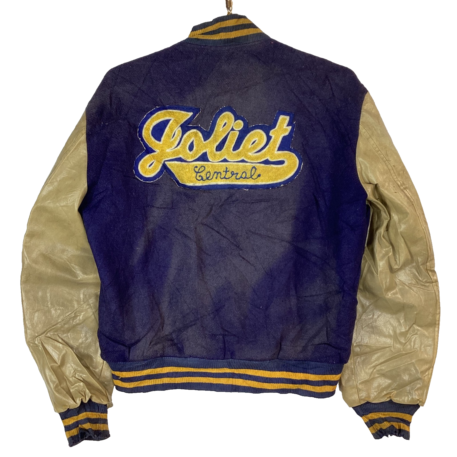 Vintage 1980s Leather Wool Varsity Jacket Medium Made Usa Joliet