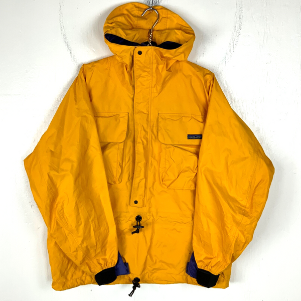 Vintage Patagonia Rain Jacket Size XL Yellow Hooded Half Zip