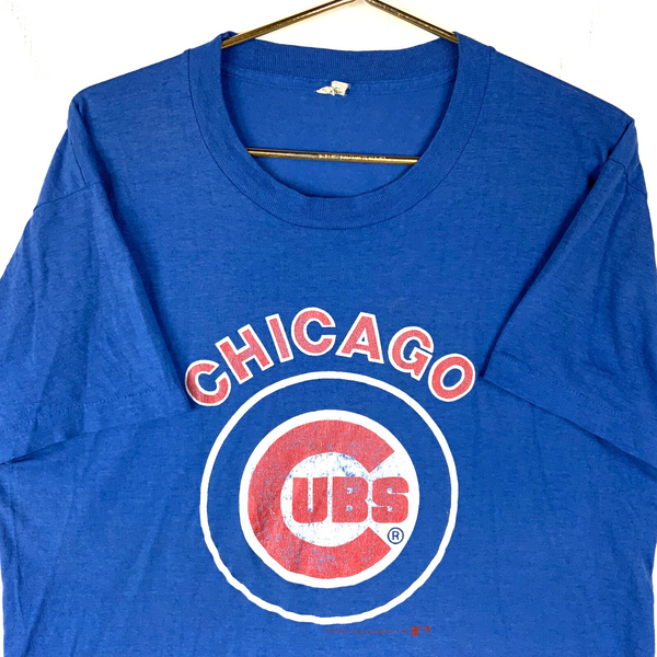 Vintage Chicago Cubs T-shirt XL Blue Made Usa Single Stitch 1988 Mlb 80s