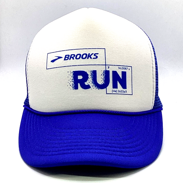 Vintage Brooks Run Foam Mesh Trucker Snapback Hat Cap Adjustable