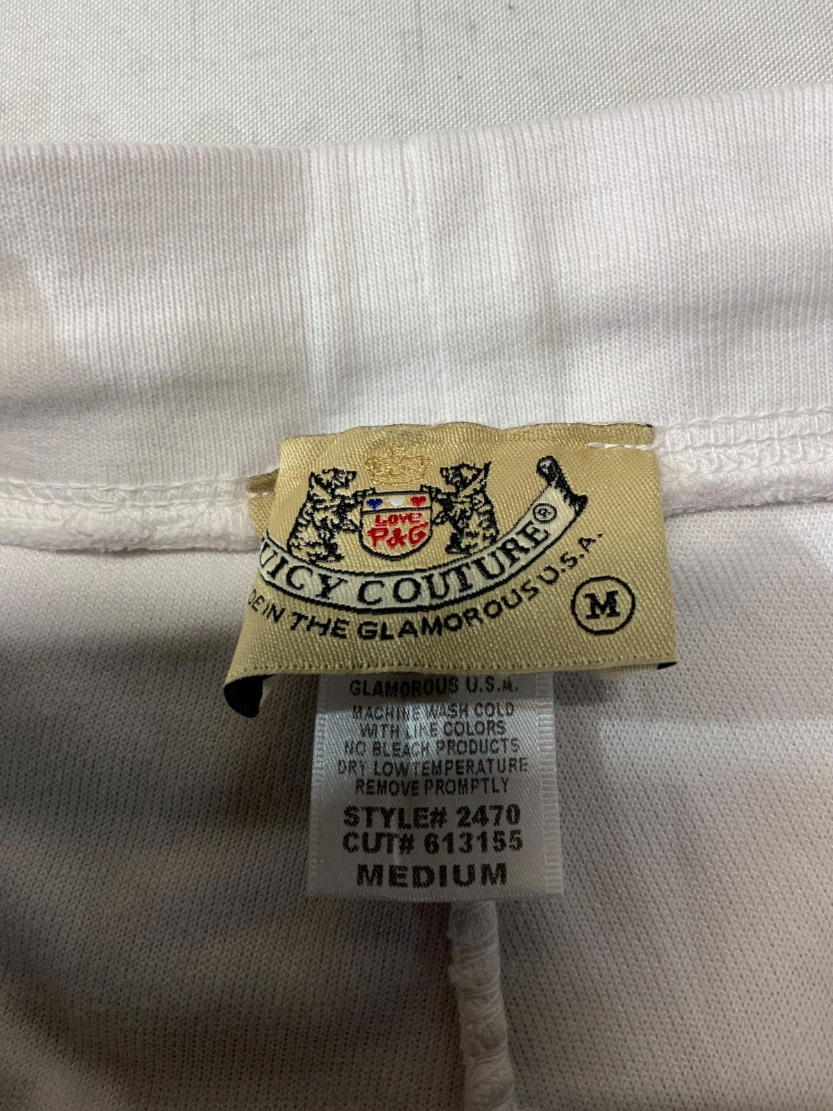 Vintage Juicy Couture Terry Cloth Women's Sweat Pants Medium White Y2k