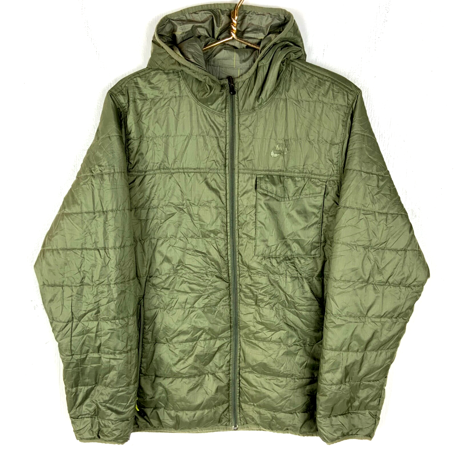 Vintage Nike Puffer Jacket Medium Green Full Zip