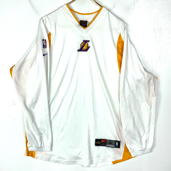 Vintage Los Angeles Lakers Nike Training Jersey Large White Nba Basketball