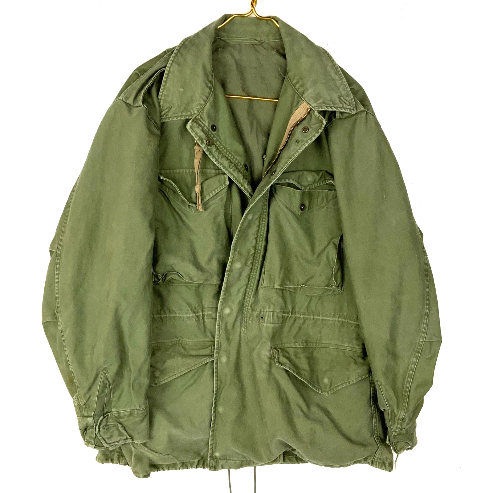 Vintage Us Army Og-107 Jacket Medium Green Full Zip Vietnam Era 60s 70s
