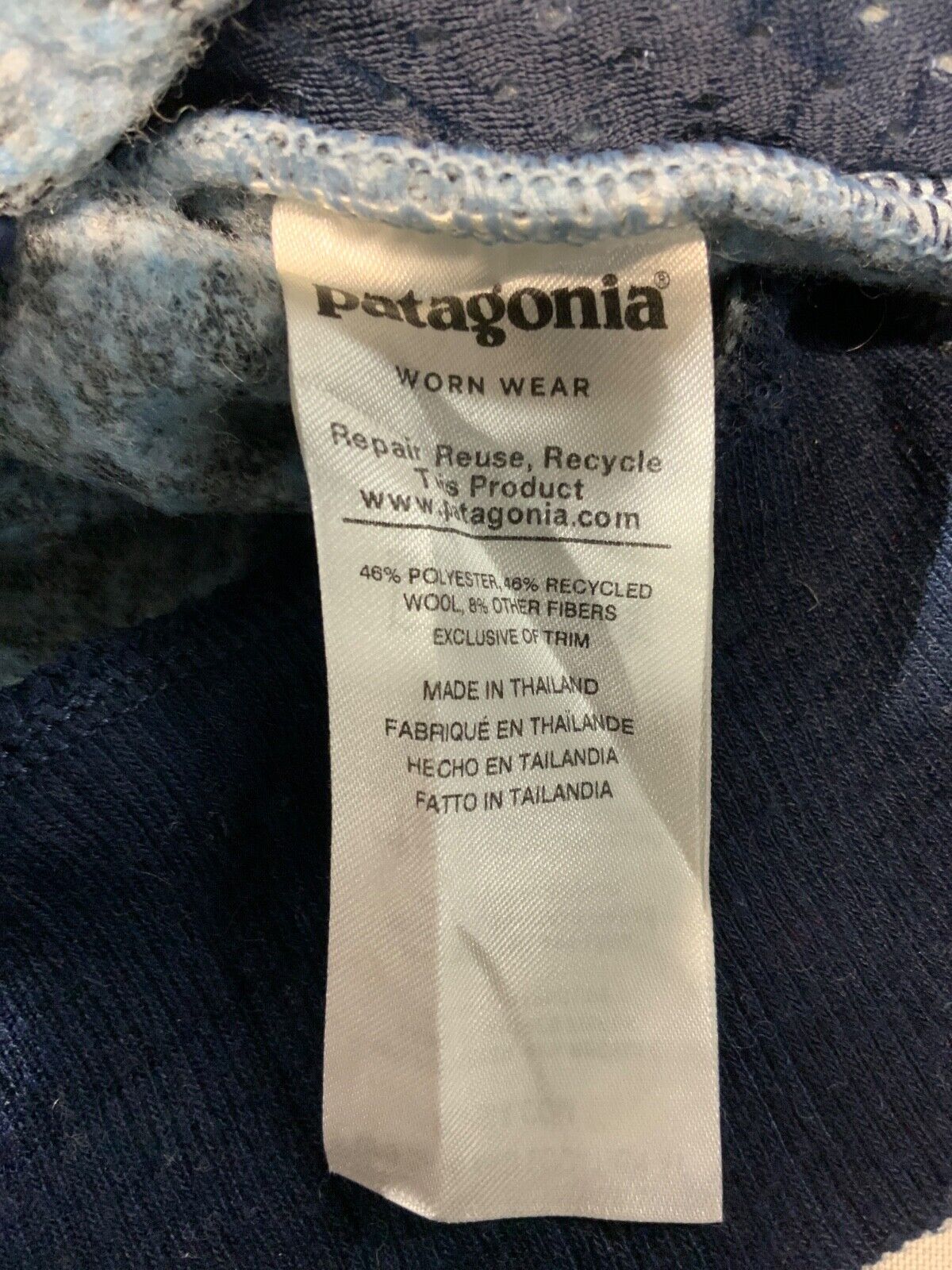 Patagonia Woolyester Fleece Sweater Jacket Women’s Small Blue Full Zip