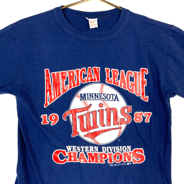 Vintage Minnesota Twins T-shirt Large Single Stitch Mlb 1987 Western Champs 80s
