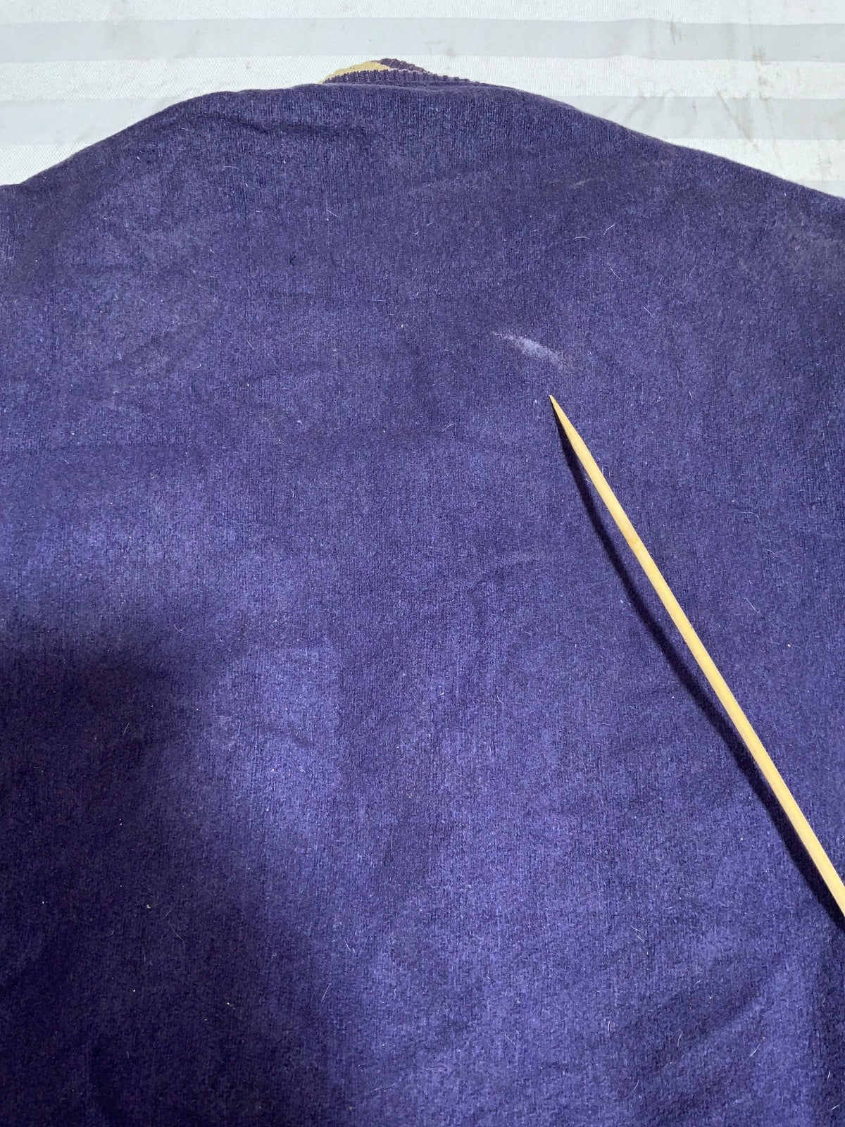 Vintage 1970s Wool Leather Varsity Bomber Jacket Small Blue Snap Button