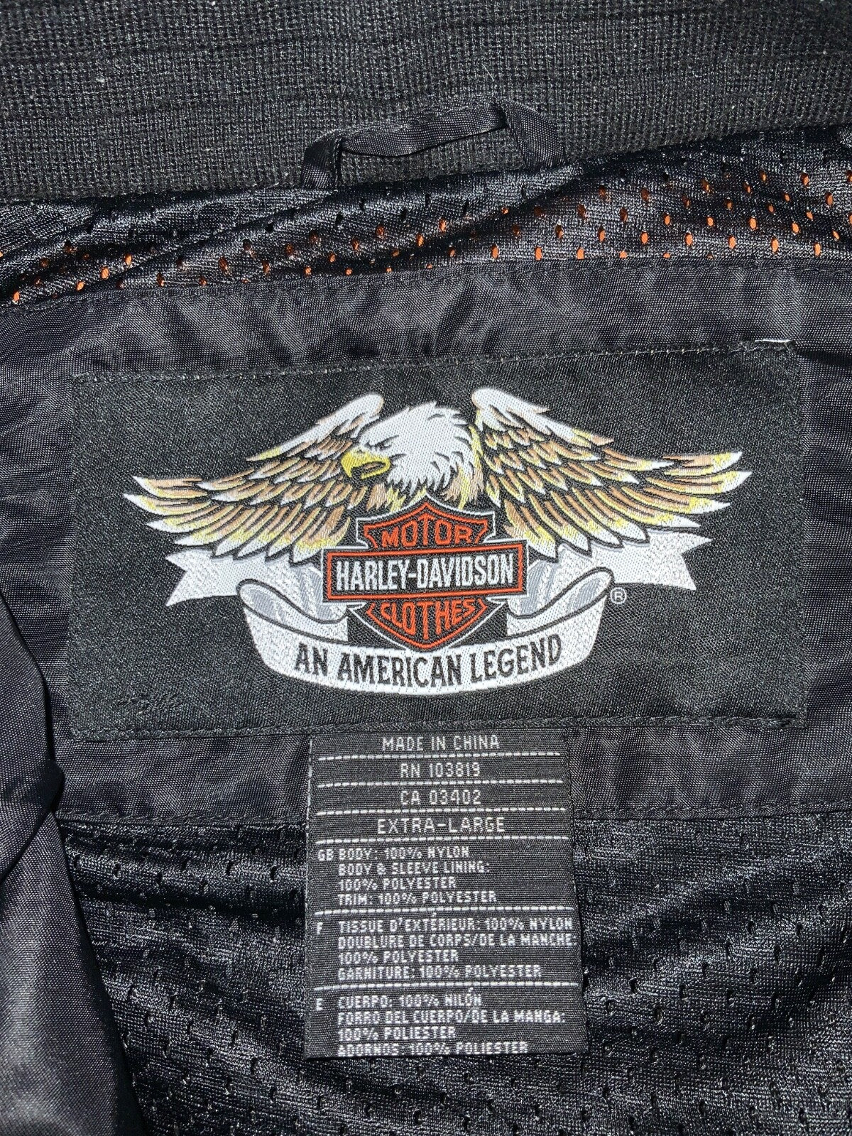 Vintage Harley Davidson Bomber Jacket XL Black Full Zip