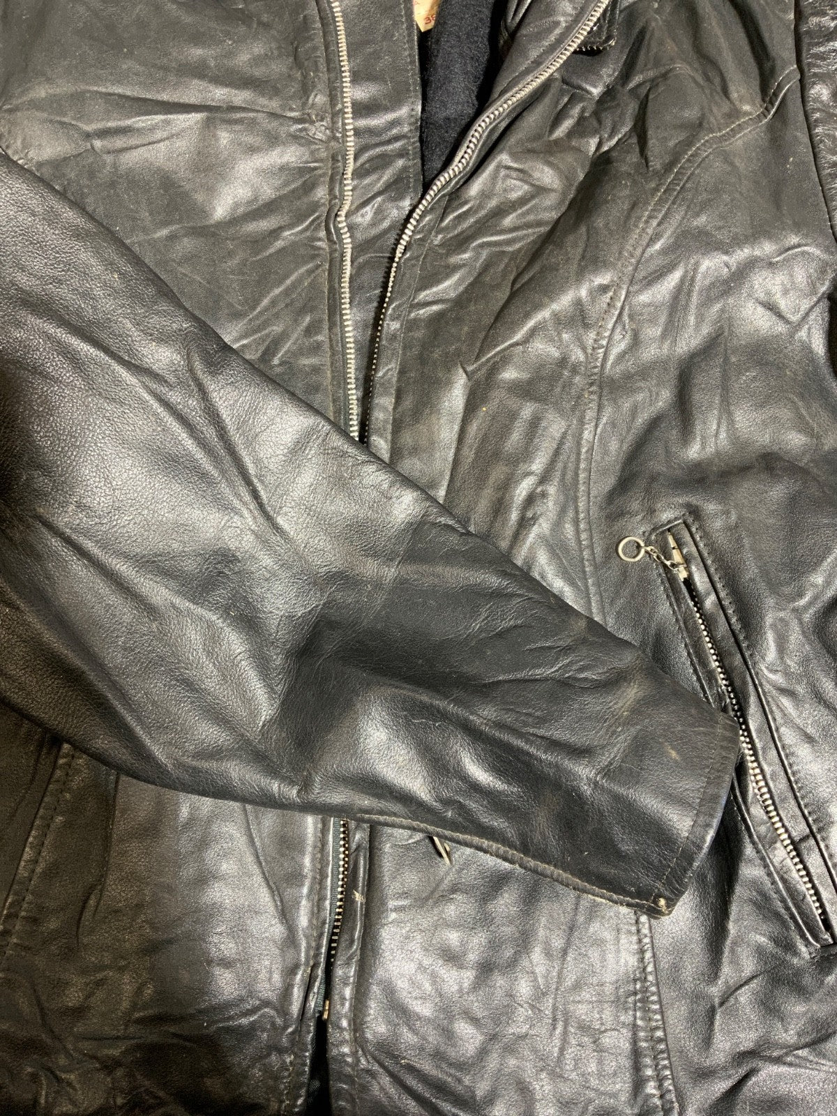 Vintage Excelled Leather Cafe Racer Jacket Small Full Zip Lined Made Usa 80s
