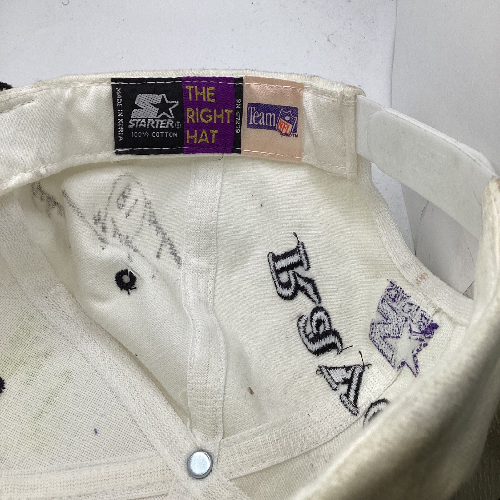 Vintage Starter Baltimore Ravens Autographed SnapBack Hat Cap Adjustable Nfl
