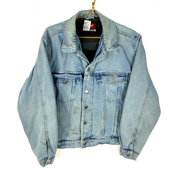 Vintage Wrangler Hero Denim Jean Jacket Medium Blue Light Wash Lined