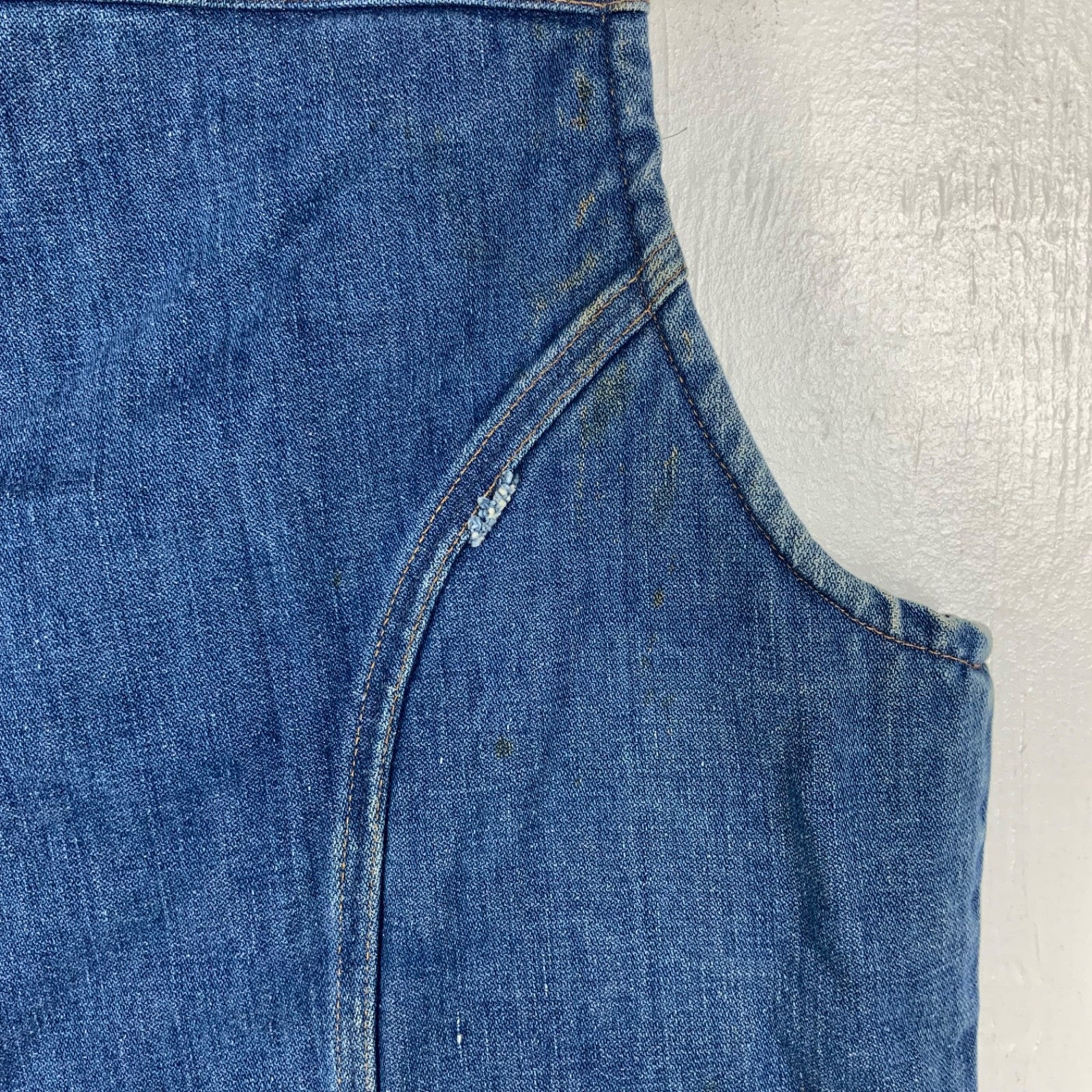 Vintage Wrangler No Fault Denim Jean Vest Small Blue Sherpa Lined 1970s Usa