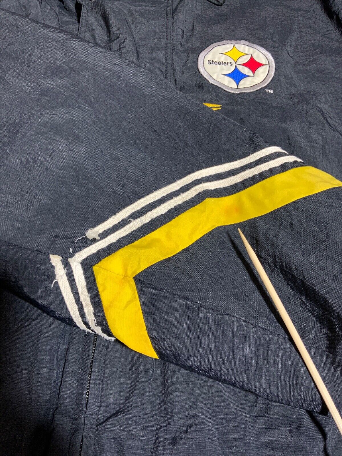 Vintage Pittsburgh Steelers Logo Athletic Puffer Jacket XL Hooded Full Zip 90s