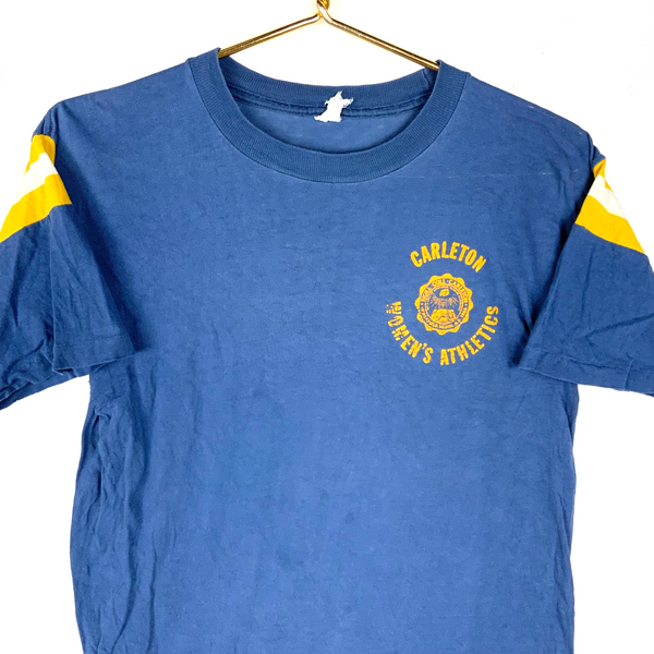 Vintage 1970s Carleton Women's Athletics T-Shirt Small Ncaa Collegiate Pacific
